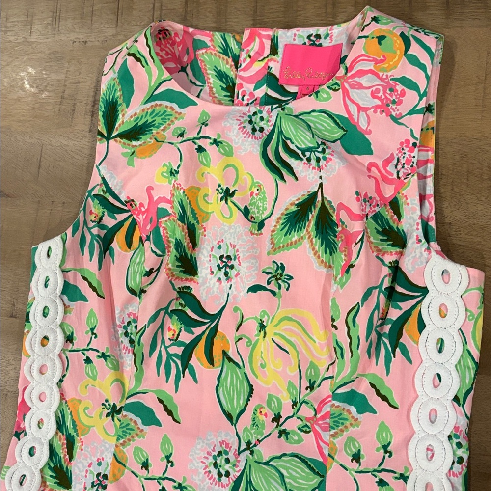 Lilly Pulitzer Pink Floral Dress Mika shift dress in amore spritzer - Picture 6 of 9